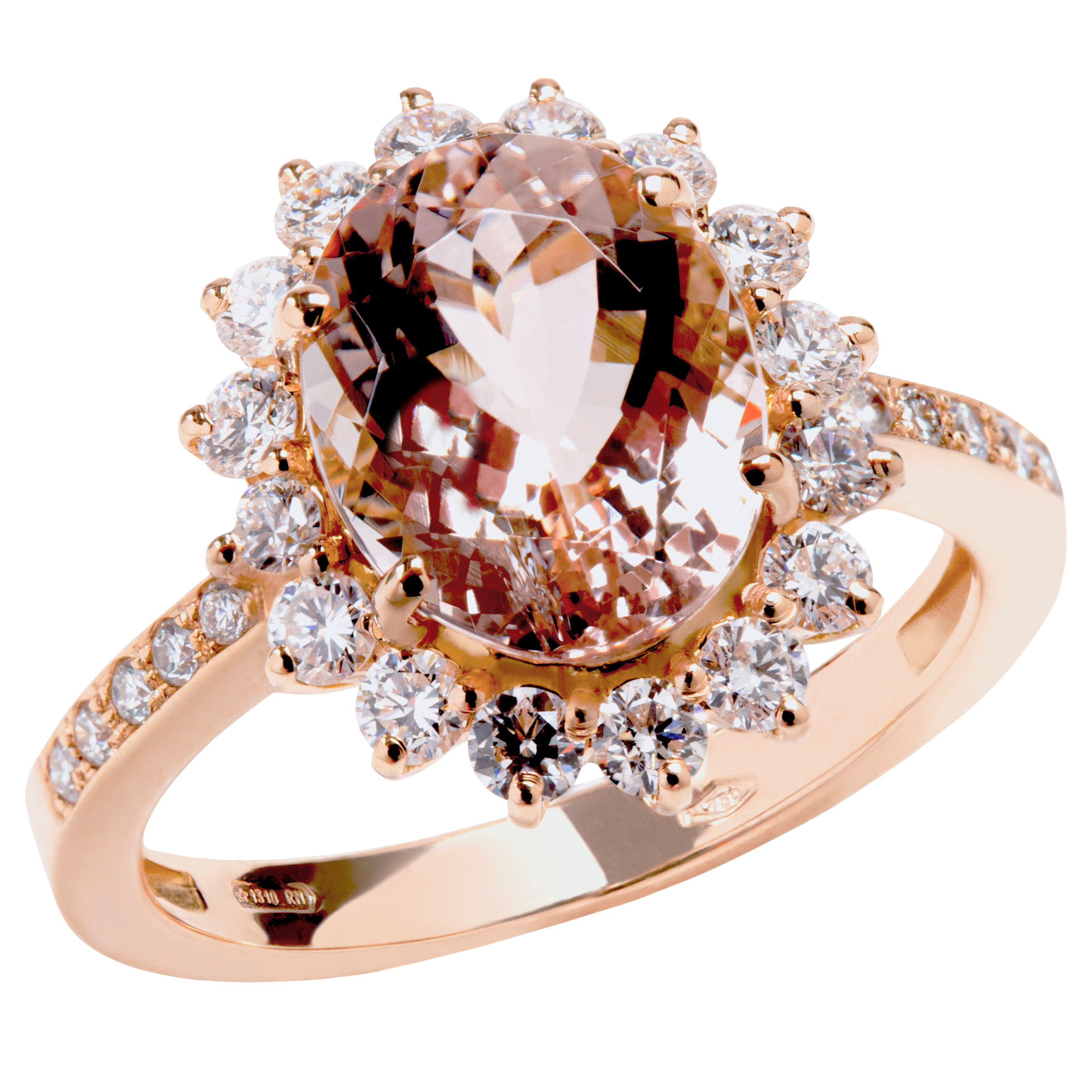 VIA VENETO COLLECTION - 18k WHITE OR ROSE GOLD MORGANITE DIAMOND RING