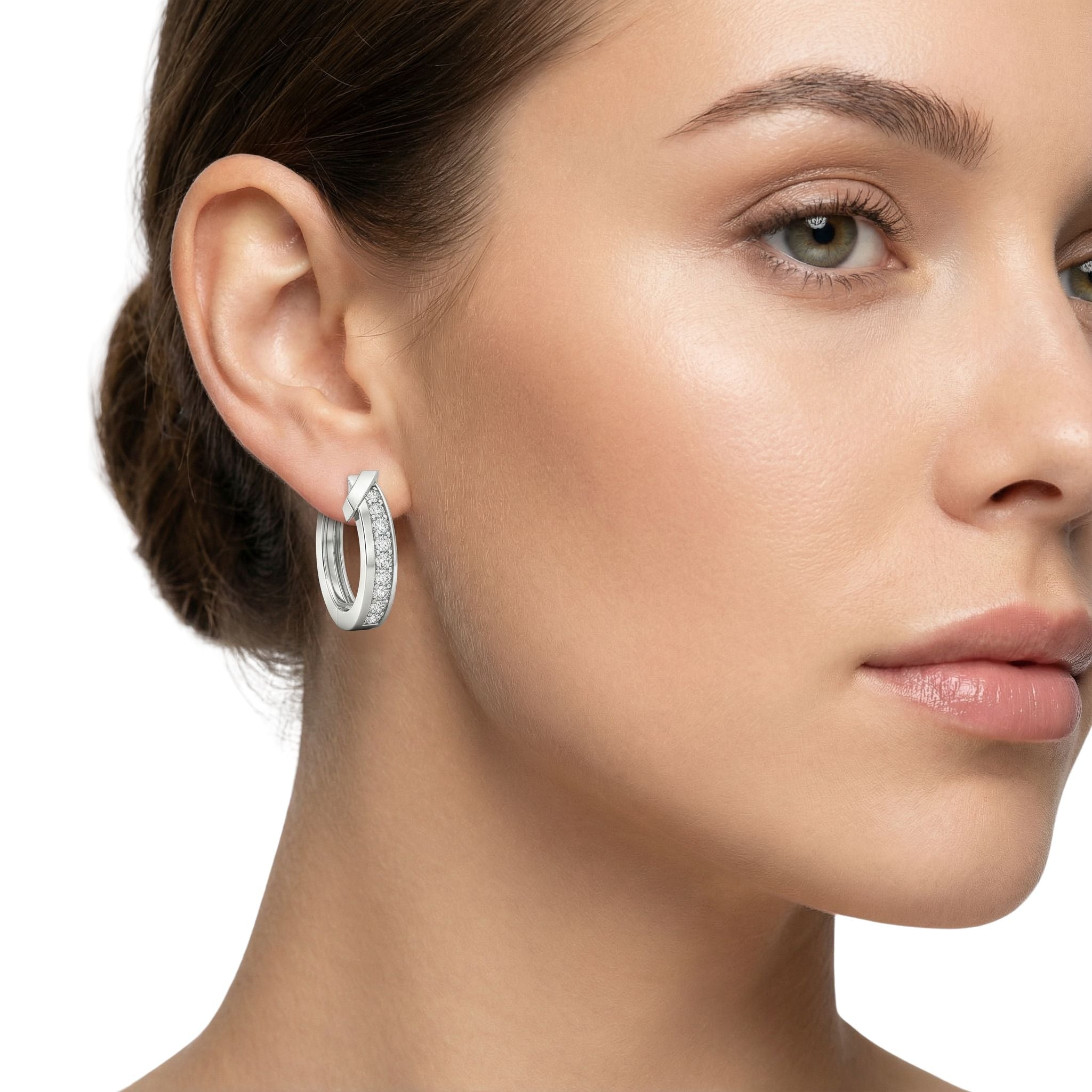 IMPERARI LA PRESENZA – CORE SOLID EARRINGS WHITE GOLD