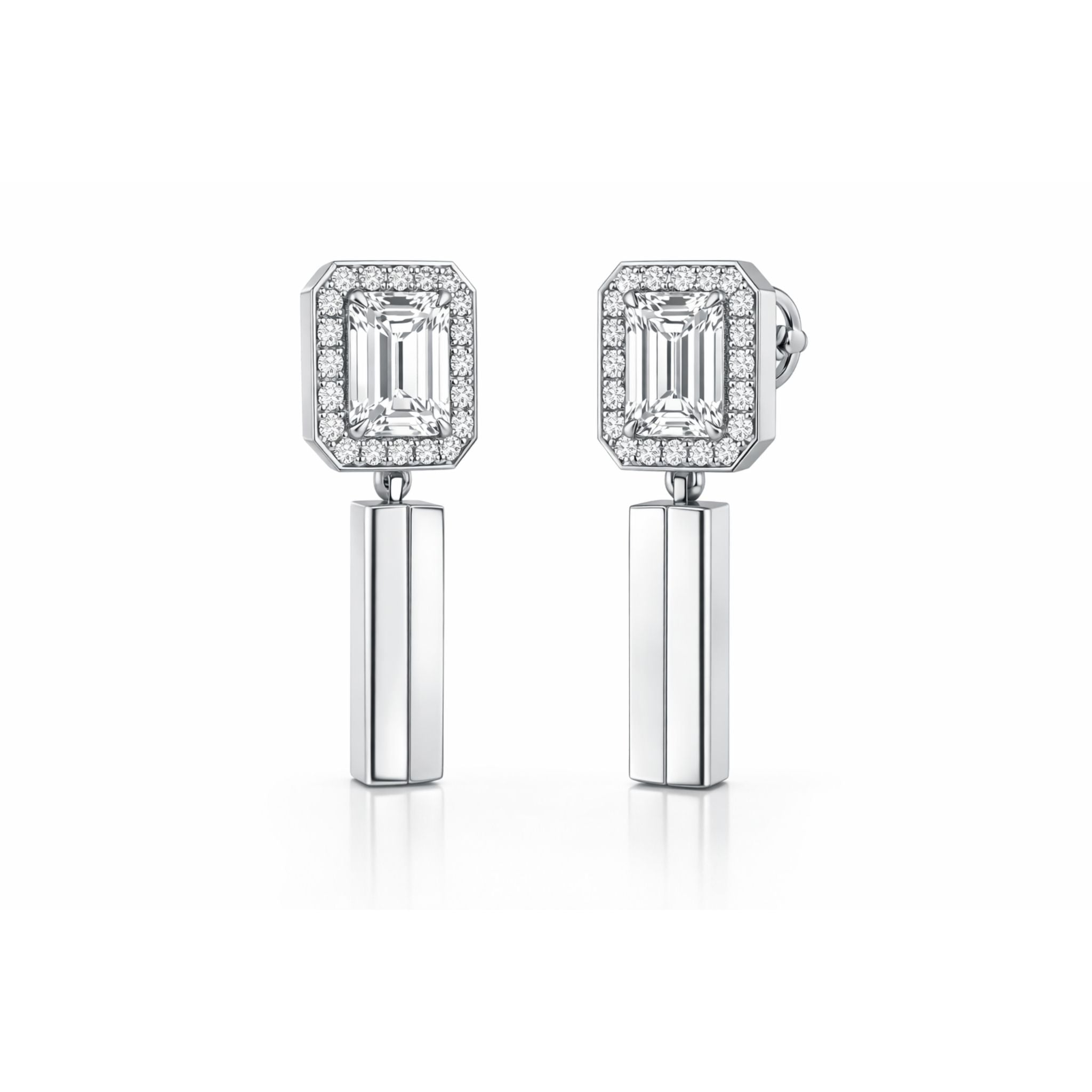 IMPERARI LA PRESENZA – SIGNATURE MONOLITH EARRINGS WHITE GOLD